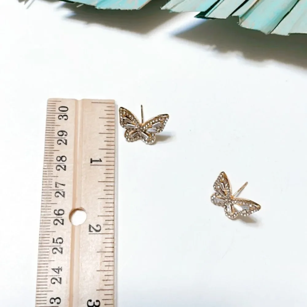 Diamond butterfly earrings in gold #544